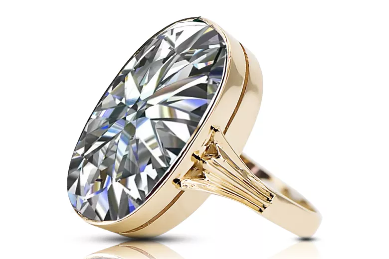 أسلوب فينتاج خاتم زركونيا 14 كارت من الذهب الأصفر vrc113y